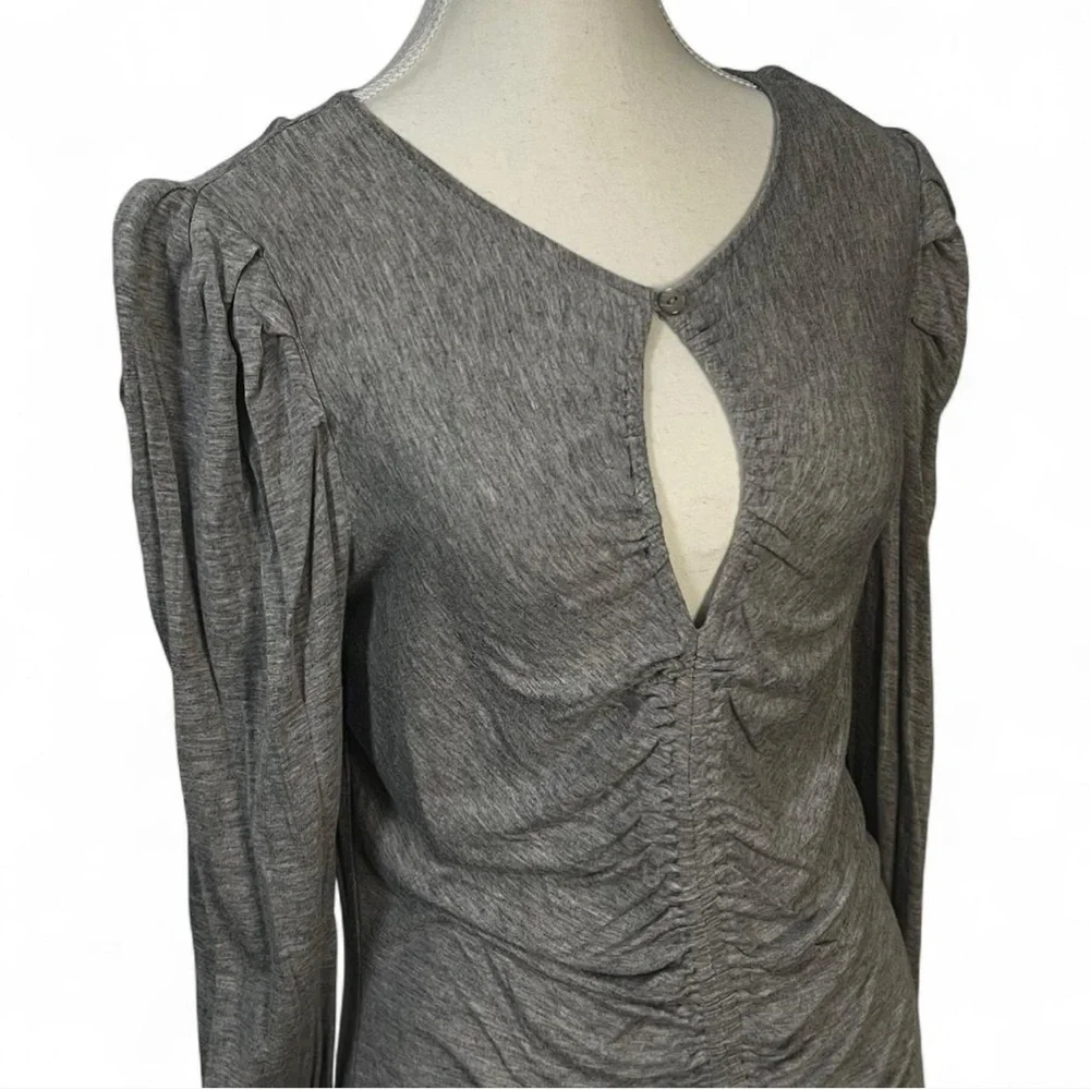 ByDesign Gray Ruched long sleeve Top Medium‎